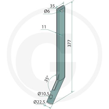 Stiel - Chopstar, Rollstar met steel 35 x 11