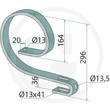 Topstang (40 x 12 mm)