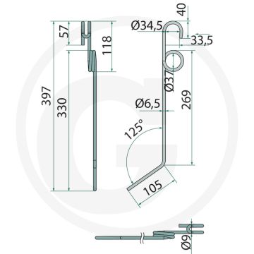 Eggetand (Dikte: 6,5 mm)