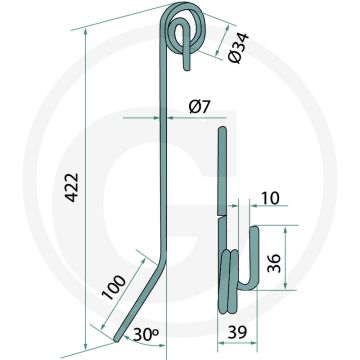 Striegelzinken 7mm - 422mm lengte | Hatzenbichler Eggetanden