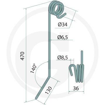 Eggetand 470x6,5 mm - Dikte 6,5 mm