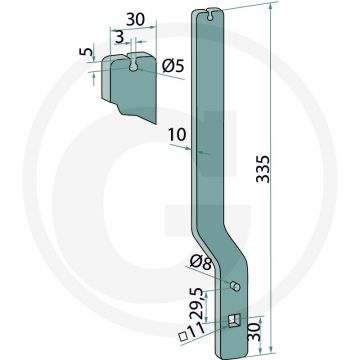 Stiel - Afmetingen (mm): 30 x 10 | Grondbewerking en zaaitechniek