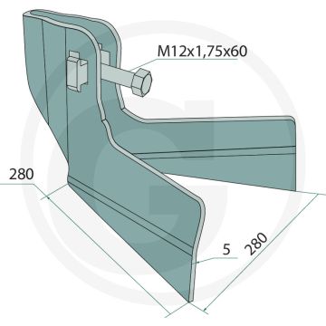 Dubbel vlak aanaardsysteem "brede rij" (voor korrel 280 mm)