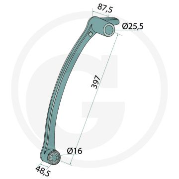 Arm voor rolleneg (met lange naaf)