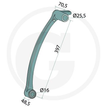 Arm voor rolleneg (korte naaf)