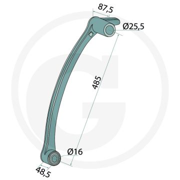 Arm voor rolleneg (lange naaf)
