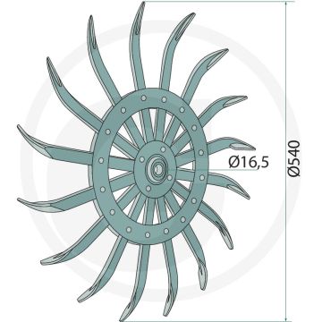 Hakselster, compleet met lager - Buiten-Ø 540mm