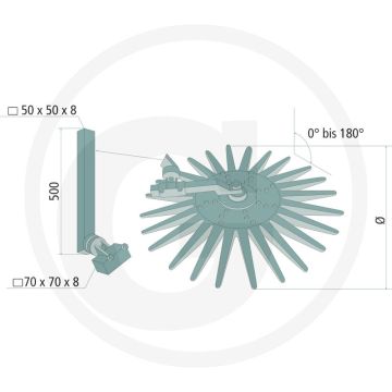 K.U.L.T. Vingerwieder element geel / med ( Haltearm und Verstellstiel 50 x 50 mm, mit 8 mm Wandung))