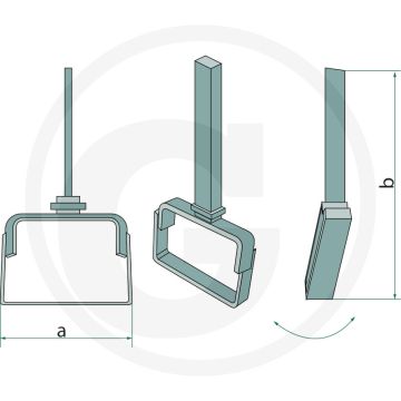 Pendelmesser 300x385 mm, Über U-Bügel gehaltene Messerklingen