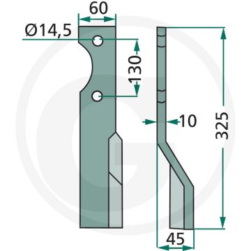 Rotorkopegtand (links)