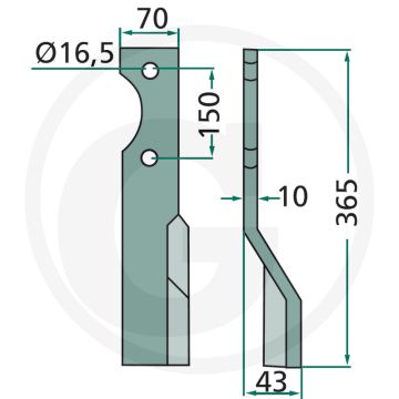 Rotorkopegtand (links)