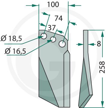 Rotorkopegtand (links)