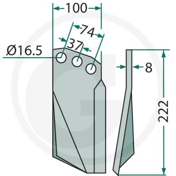 Rotorkopegtand (links)