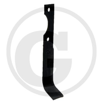 Haaks mes - Lengte: 215mm, Dikte: 4mm, Gatafstand: 70mm