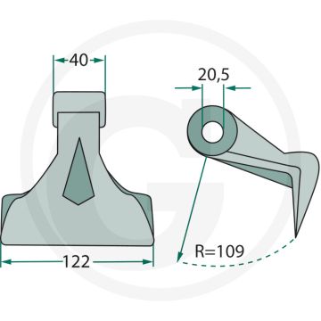 Hammerschlegel 122mm Werkbreedte - 127mm Lengte