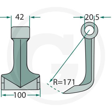 Hammerschlegel 100mm Werkbreedte