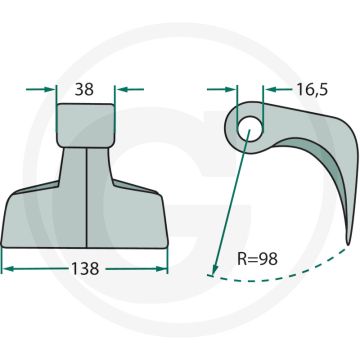 Hammerschlegel - Werkbreedte 138mm