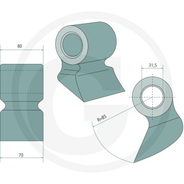 Hammerschlegel - Werkbreedte 70mm