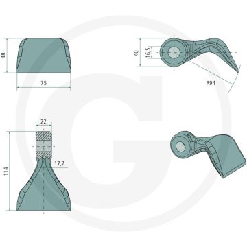 Hammerschlegel - Werkbreedte 75mm