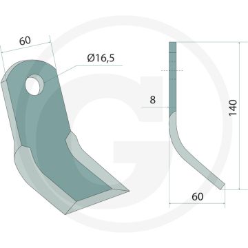 Y-Messer 60mm Werkbreedte - Grondbewerking en zaaitechniek