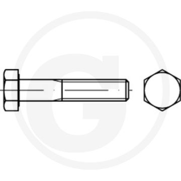 Sechskantschraube DIN 931 Schwarz Stahl Ø20x70mm - Gyrax