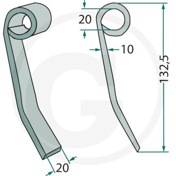 Schlegel - Werkbreedte 20mm - Kverneland (Maletti)