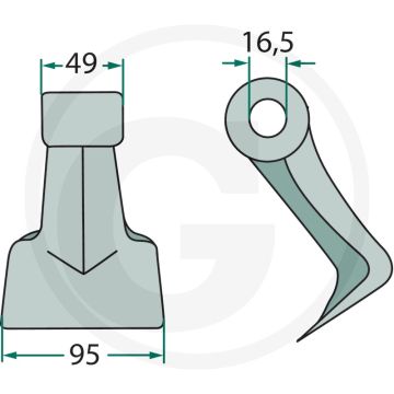 Hammerschlegel - Werkbreedte 95mm - Peruzzo