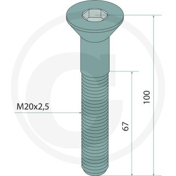 Mulchmesser rechts - 80mm breed - 220mm lang