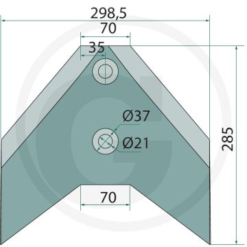 Flügelschar TL 252-452, Werkbr. 298,5mm