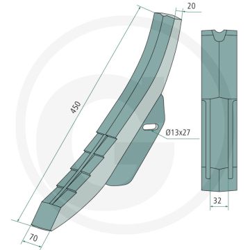 Scharspitze Attila, Pinocchio 70mm 450mm 13x27mm - Maschio