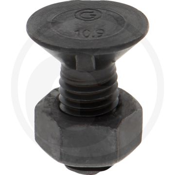 Ploegbout M12 x 30 DIN 11014 (met moer)