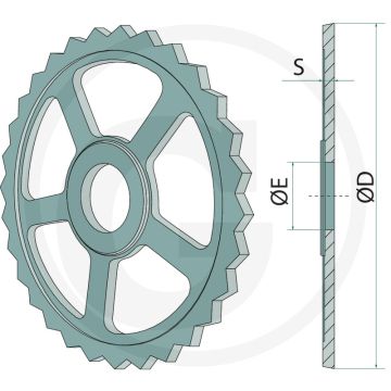 Sternring - Buiten-Ø: 490mm, D: 490mm, E: 105mm