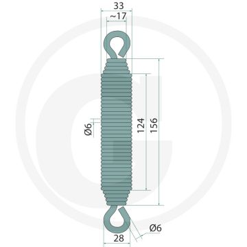 Zugfeder - 6mm Dikte, 33mm Buiten-Ø
