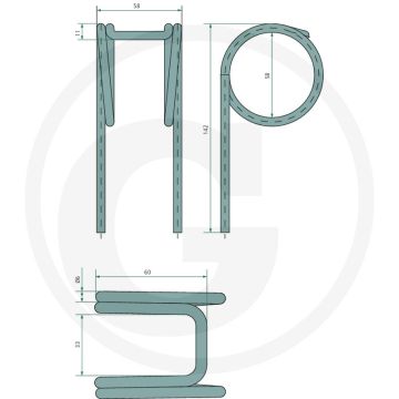 Schenkelfeder - 6mm Dikte, 142mm Lengte