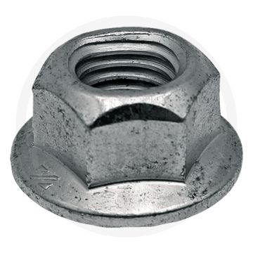 Zeskantmoer (met flens, klemdeel en metalen moer)