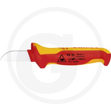 KNIPEX Kabelmesser 50mm VDE-geprüft - Ergonomisch gestaltet - Transparente Schutzkappe