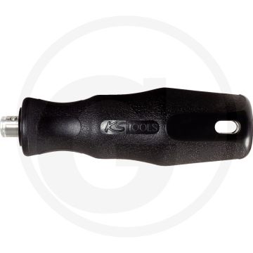 KS Tools 1/4" ERGOTORQUE® Schroevendraaier-Handgriff voor Doppelklingen, 110 mm - 1-Komponentengriff, DIN 3126