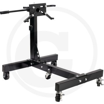 KS Tools Motorhalter, 680 kg - Ideaal voor uitgebouwde motoren - Verstelbare opnamepunten - 360° draaibare opnameplaat - Stabiele constructie - 4 stalen rollen - 2 schwenkbare rollen - Compact op te bergen | 420x160x860 mm