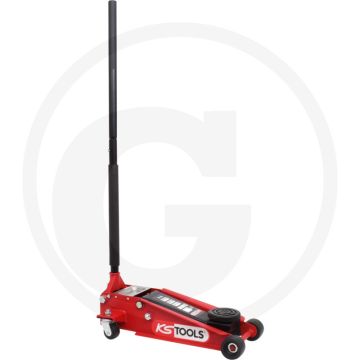 KS Tools Hydraulischer Stahl-Wagenheber 3 t - Große Grundfläche, kontrolliertes Ablassen, gute Manövrierfähigkeit