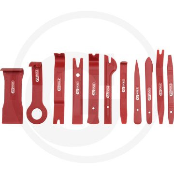 KS Tools MASTER Kunststoffkeil-Satz, 11-tlg. - Ideaal voor het losmaken van verkleidingsdelen - Speciaal kunststof - Inclusief opbergtas