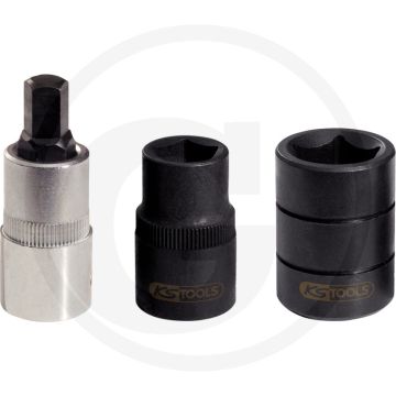 KS Tools Remklauw speciale dopsleutelset, 3-delig - Voor Citroën, Peugeot, Renault - 5-kant 19 mm