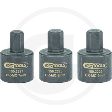 KS Tools 3/8" Bremssattel-Stecknuss-Satz, 3-tlg. voor Audi, Mercedes, BMW, Volkswagen