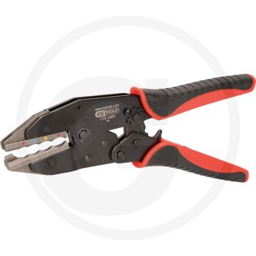 KS Tools Crimpzange für isolierte Stossverbinder mit Schrum - Ratschenfunktion, Pressdruck verstellbar