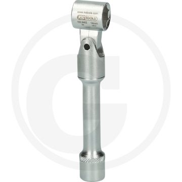 KS Tools Spezial Gegenhalter-Schlüssel f. Federbeinverschra. | Voor 6-kant & 8-kant Muttern | Met Gelenk | 156x36x50mm