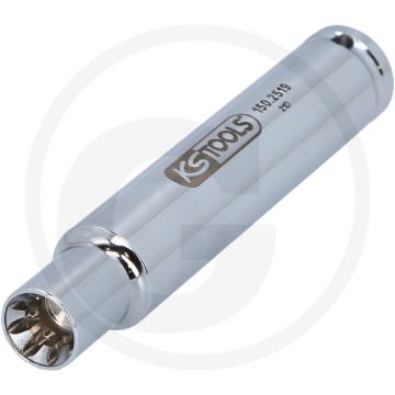 KS Tools 3/8'' Spezial-Steckschlüssel voor RIBE®-profiel, Saugrohr-Befestigungsschrauben, DIN 3120, Chrom Vanadium