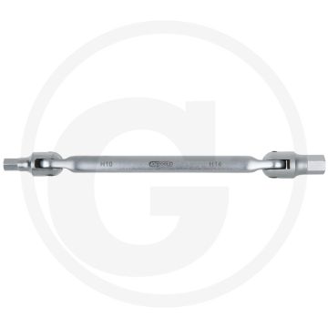 KS Tools Öldienst-Schlüssel Sechskant für Hinterachsdifferential, 10x14mm - mit Gelenk, Chrom Vanadium