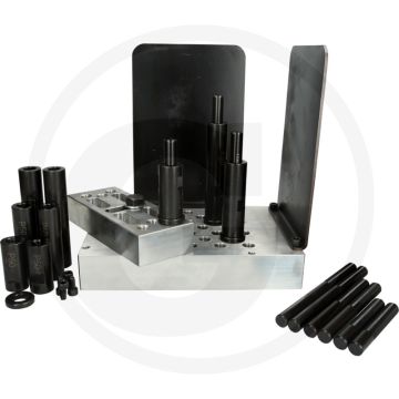 KS Tools Universal-Press-Unterlage, 50 t - Verstelbare 3-Punt Auflage, 375x125x250 mm