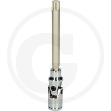 KS Tools 3/8" Antriebswellen-Bit-Stecknuss mit Gelenk für V - Vielzahn (XZN®) - 143mm