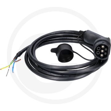 KS Tools efuturo Ladekabel, Ende offen auf Typ 2 (zum Anschluss an eine Wallbox, gerade, 5 m, 1 Phase, bis zu 7,4 kW, 32 A, 400 V, Mode 3)