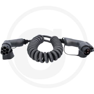 KS Tools efuturo Spiralladekabel Typ 2 auf Typ 1 (5 m, 1 Phase, bis zu 7,4 kW, 32 A, 230 V, Mode 3)